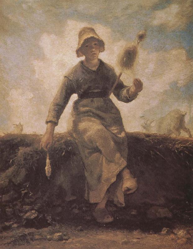 Jean Francois Millet The girl weave